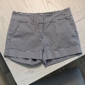 New York & Company Black and White Patterned High Waist Shorts